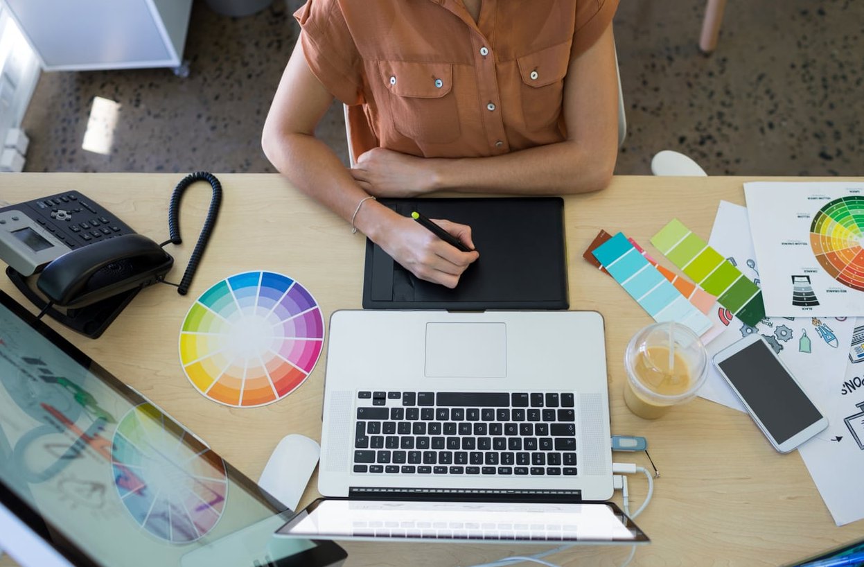 web designer laptop